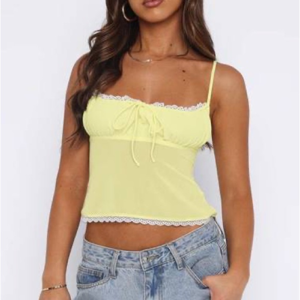 White Fox Boutique yellow crop top